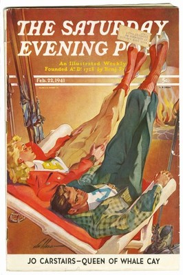   Saturday Evening Post (1941) Vintage Poster - 24x36  - Retro Magazine Cover