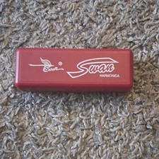 Swan Diatonic Harmonica Key of C Metal Lacquered Red w/ Case