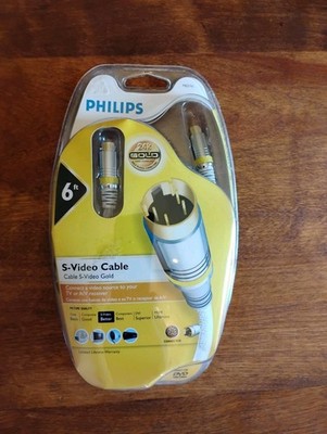 Philips 6'  24k Gold Plated Connectors S-Video Cable M62791 New in Package 