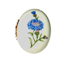 Vintage Aynsley Fine Bone China Brooch - Beautiful Blue Thistles