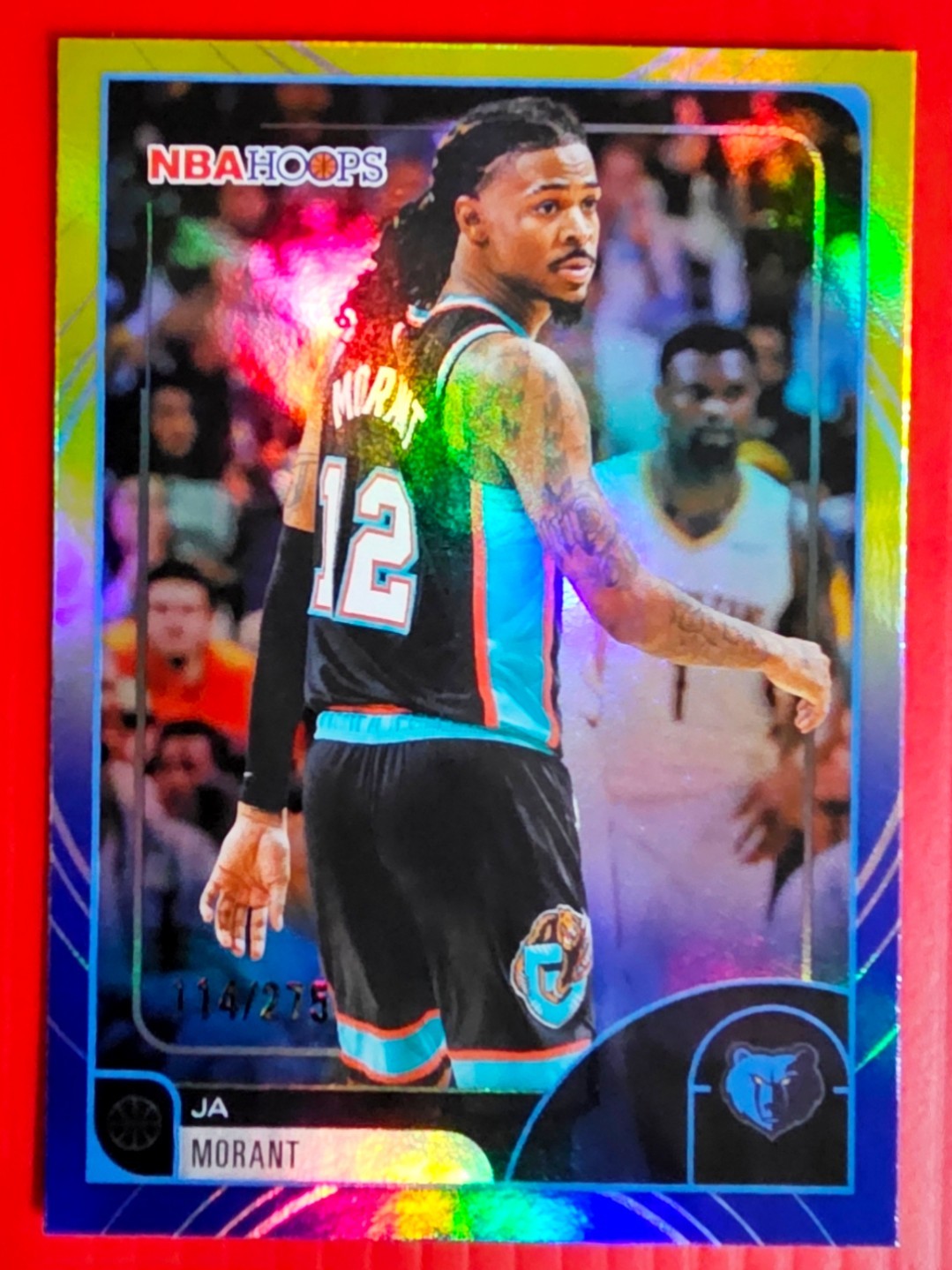 Ja Morant Topps 2025-26 NBA Hoops Blue & Yellow Rainbow #220/275 #220