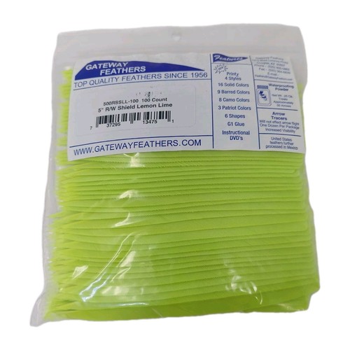 100 Stück Gateway Federn 5" rechter Flügel: Schild zitronenlimettengrün 500RSSLL-100 - Bild 1 von 3