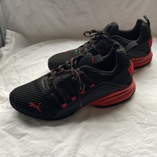 PUMA Axelion Spark Black High Risk Red Athletic Sneakers Mesh 193481-01 Sz 10