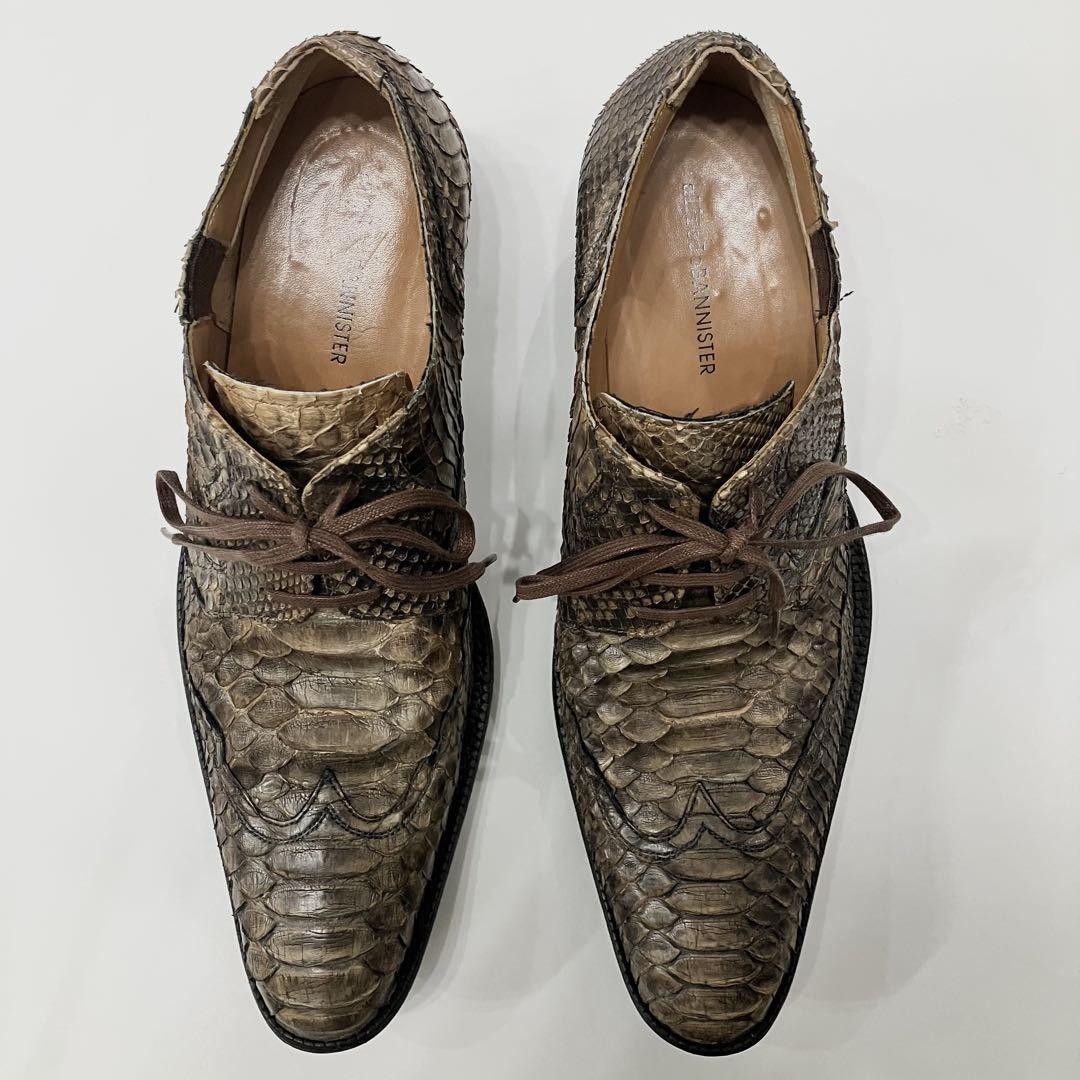 受注生産 alfredoBANNISTER SNAKE HEEL SHOES Alfredobannister Men's Snake Leather Heel Shoes Size 9.5 US