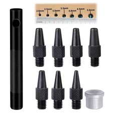 Leather Hole Punch Tool, Adjustable 2mm/2.5mm/3mm/3.5mm/4mm/4.5mm/5mm Leather...