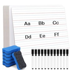 12 PCS 9x12 Inch Lined Dry Erase Lapboards Double Sided White Boards Markers