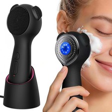 Electric Face Scrubber Exfoliator, Rechargeable Silicone Facial Cleansing Brush