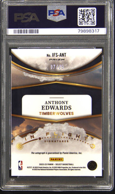 2022 PANINI SELECT IN FLIGHT SIGNATURES TIE-DYE ANTHONY EDWARDS 7