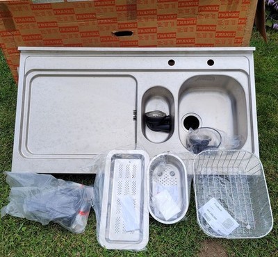 NEW Large Stainless Steel Sink FRANKE Work-center 47.25 × 25.5 inces Accessories
