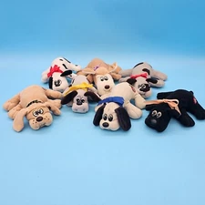 80's Tonka POUND PUPPIES Plush Lot of 7 Small Dogs Stuffed Animals with Collars