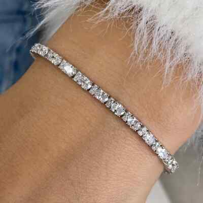 8 Ct Oval Cut Simulated Diamond Tennis Bracelet 925 Sterling Silver Women Gift