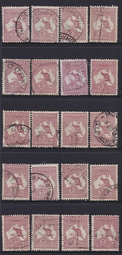 Australie Lot de 2/- Kangourou Roo marron x 20 REF : LP-111
