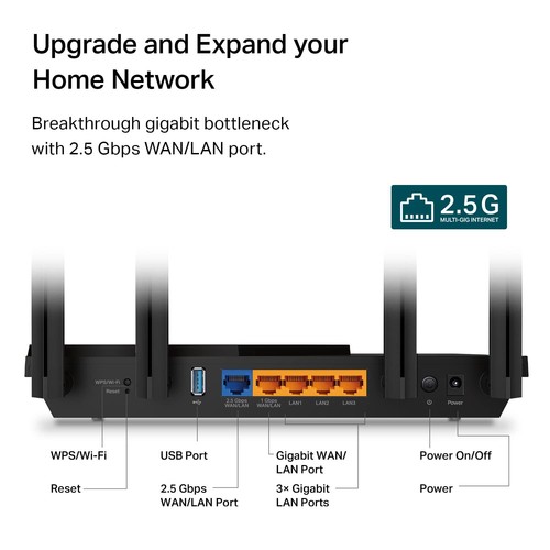 TP-Link Archer AX55 Pro WiFi 6 Router Dual Band AX3000 2.5 Gbps Multi Gigabit - Picture 3 of 7