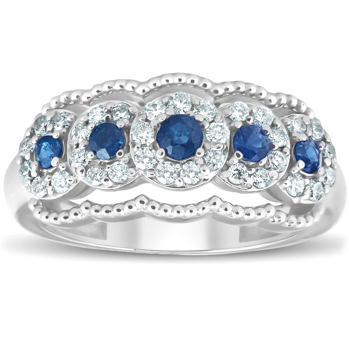 Blue sapphire anniversary best sale ring
