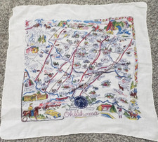 Oklahoma Historic American Indians Scarf Hankie Bandana Vintage Souvenir