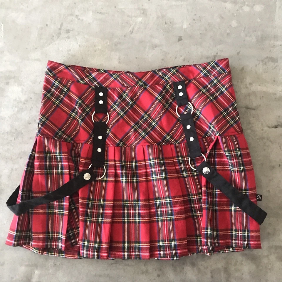 Falda Royal Bones Daang Goodman X-Grande Tartán Cuadros Gótico Punk Emo Grunge Navidad Foto 2 de 4