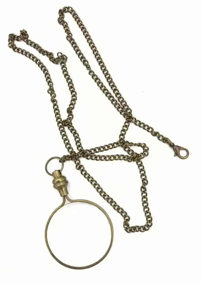 Lente D'ingrandimento Pieghevole Antica Inglese In Ottone - Foto 7