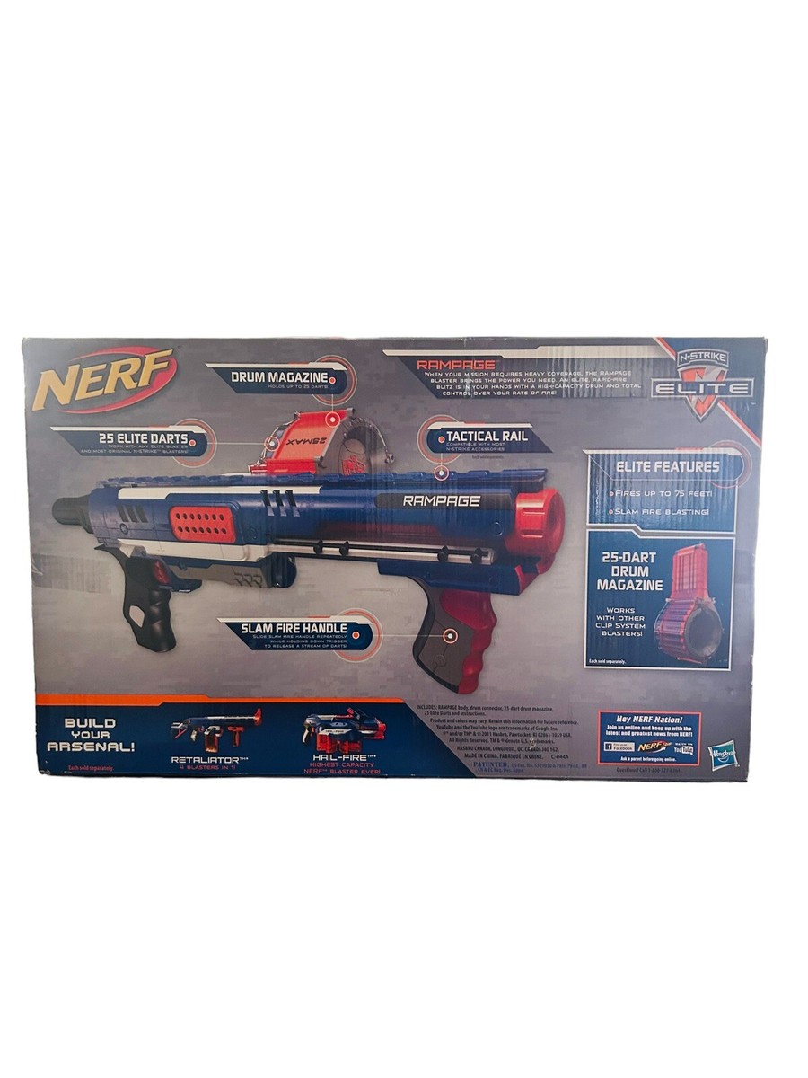 NERF N-Strike RAMPAGE Elite Slam Fire 25 Dart Drum Magazine NEW