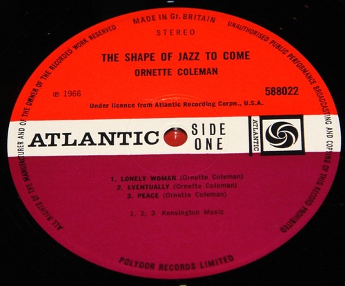 ORNETTE COLEMAN SHAPE OF JAZZ UK STEREO PLUM ATLANTIC LP 1966 LOVELY CONDITION - Picture 8 of 8