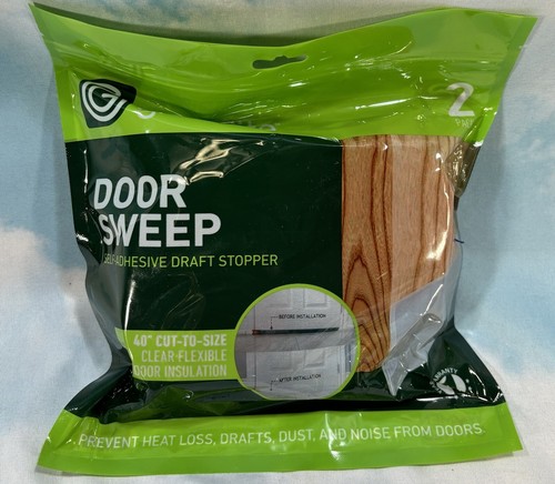 2 Pack•Under Door Sweep Weather Strip Door Draft Stopper Blocker Strong Adhesive