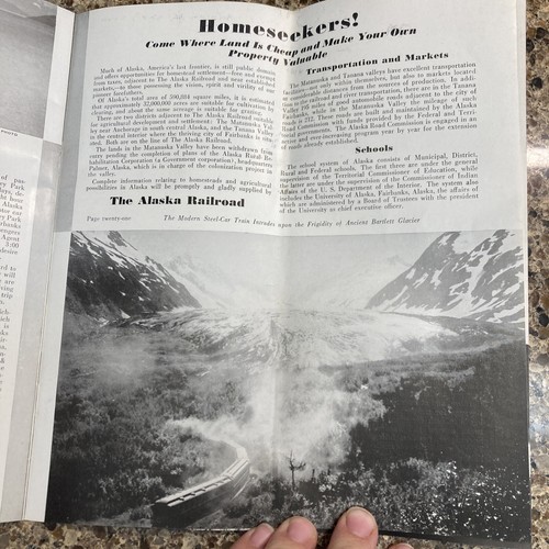 1937 Alaska über die Alaska Railroad Prospekt und Karte top - Bild 4 von 4