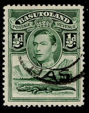 BASUTOLAND GVI SG18, ½d green, FINE USED.