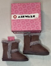 Airwalk Myra Toddler Girls Winter Purple Suede Boots Size 4 New