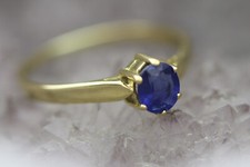Damen Ring mit Saphir ca. 0,54 ct 750 Gelbgold Gr 56/18