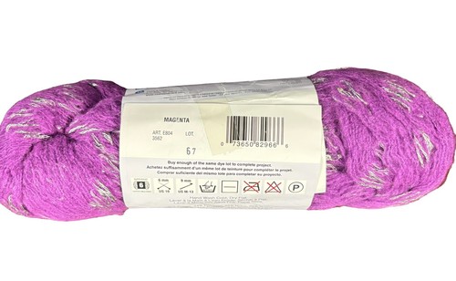 Red Heart Boutique Rigoletto Sequins Lot of 2 Balls Jade Magenta 4.4 oz New - Picture 3 of 6
