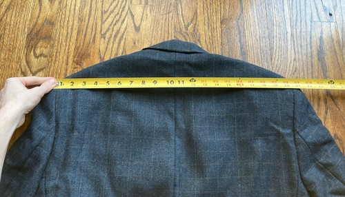 Lauren Ralph Lauren Navy Blue Blazer Size 44R Check Plaid Wool 3 Button Jacket - Picture 8 of 14