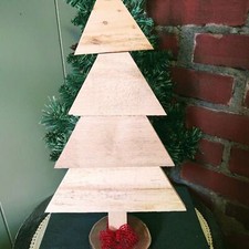 Hand Crafted Repurposed Wood Rustic Wooden Christmas Tree, Farmhouse Decor 16"