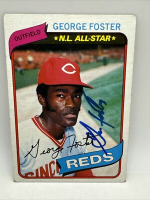 TOPPS COーSIGNERS autograph George Foster autographed Baseball Card Cincinnati Reds 1980 Topps