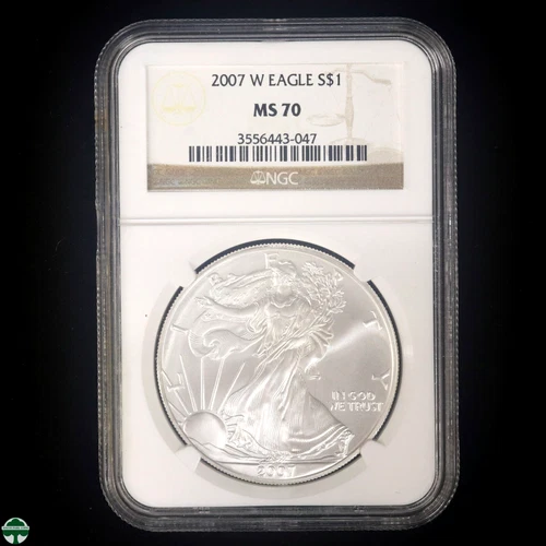 2007 W American Silver Eagle NGC MS 70 - Brown Lable