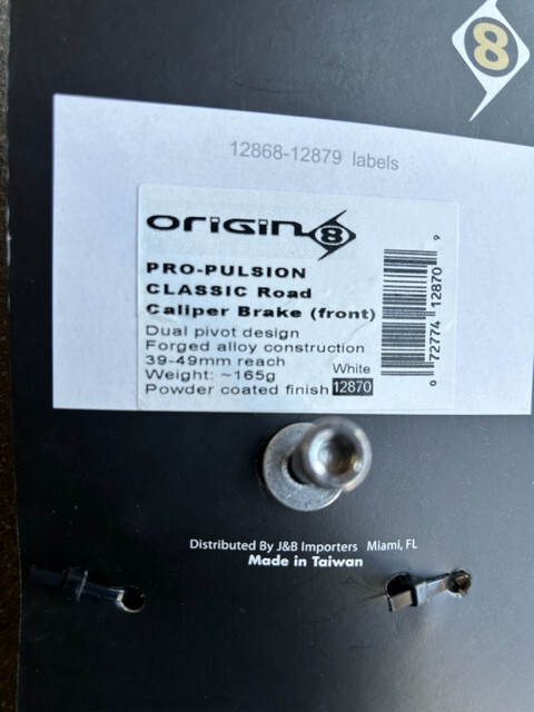NOS NEW Origin 8 Pro-pulsion brake caliper 39-49mm White Front