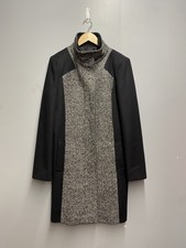 Max Mara Pennnblack 12 14 Uk/44it Wool Alpaca Blend Coat Pockets High Neck