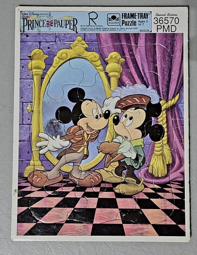 Vintage Golden Frame-Tray Puzzle Disney's The Prince and the Pauper Movie Puzzle - Picture 4 of 7