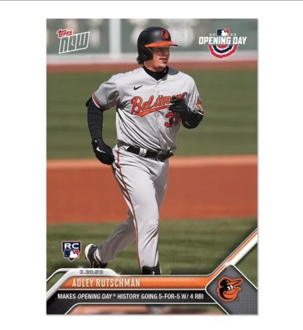 Adley Rutschman 2023 TOPPS NOW 4 Orioles RC Call-Up In-hand AL ROY Finalist