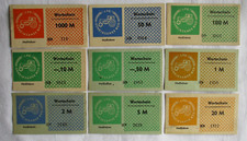 9 Banknoten 0,10 bis 1000 Mark DDR LPG Geld "Gemeinsamer Weg" Ha&szlig;leben (160141)