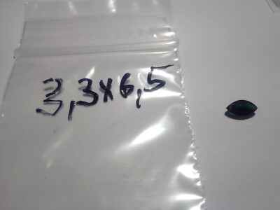 einzelner natürli. echter navette facet Emerald Smaragd ca 3,3x6,5 mm dark green