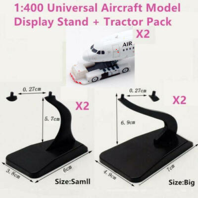 1:400 Universal Aircraft Model Display Stands (2Big+2Small) + 2Pcs Tractor