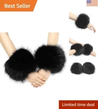 Cozy One Size Leopard Print Faux Fur Arm Warmers - Fashionable Winter Accessory