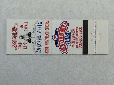 AK525 Vintage Matchbook Cover Cadillac Ranch Texas Bar-B-Que Bartlett Illinois