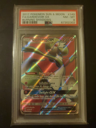 2017 Pokemon Sun And Moon Burning Shadows FA Gardevoir GX 140/147 PSA 8 NM/MINT