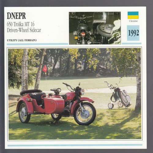 1992 Dnepr 650 Troika MT 16 Driven-Wheel Sidecar Ukraine Motorcycle Photo Card