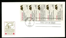 DRAFTING OF THE CONSTITUTION 1787-1987 COMPLETE BOOKLET ARTMASTER CACHET FDC UNA