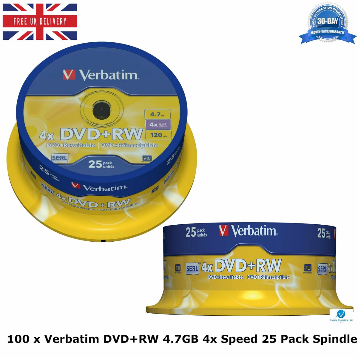 5 DVD-RW Verbatim Matt Silver - 4.7GB, Vitesse 4x | Pour Stockage Données Et Gravure