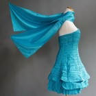 Nicola Bertti Paper Lantern Shirred Rushed Cocktail Dress Blue Orig $157 Nwt 2