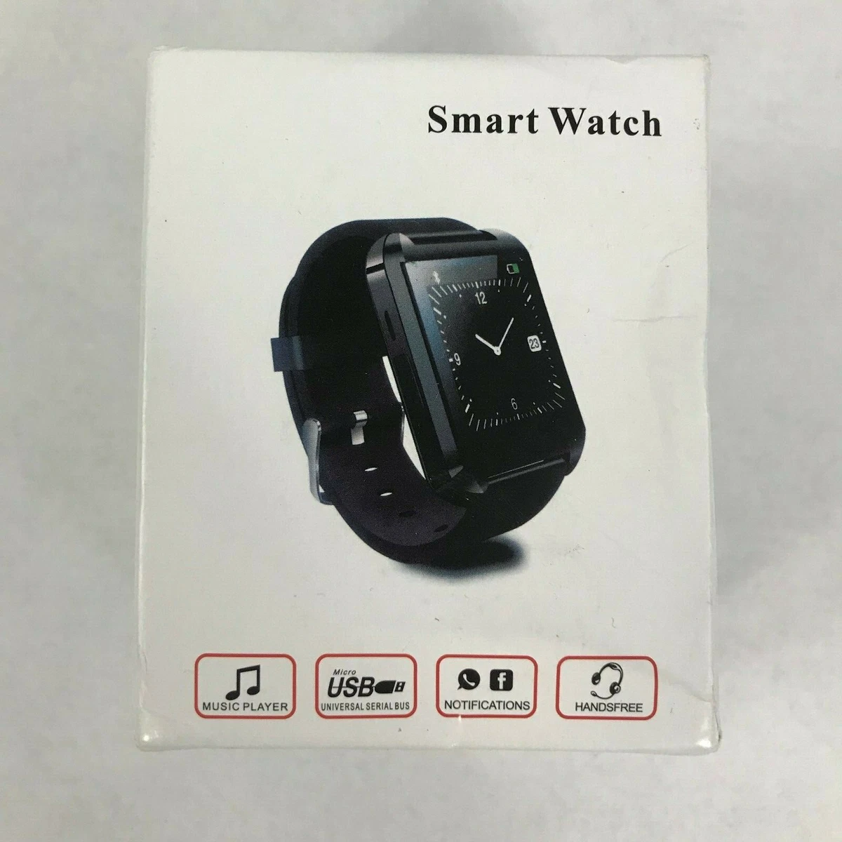 Smart Watch Black Bluetooth Handsfree Music Player