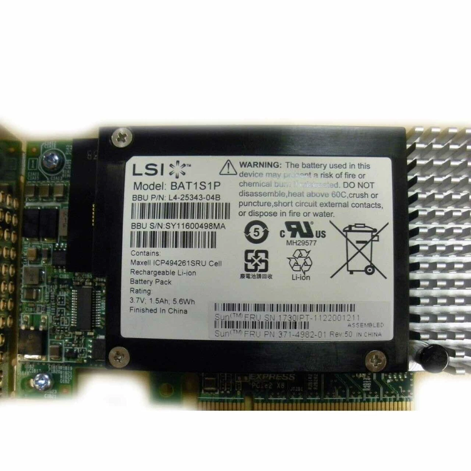 Sun 375-3701 8-Port 6Gbps SAS-2  RAID PCI Express HBA Battery - Image 3 of 3