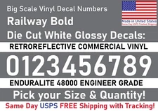 0-10 7"-32" Big Size Vinyl Reflective Decal Numbers (White), 7Yrs Outdoor Film